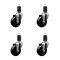 Service Caster 3.5'' SS Soft Rubber Wheel Swivel 1-5/8'' Expanding Stem Caster Set, 4PK SCC-SSEX20S3514-SRS-158-4 - alternate 1